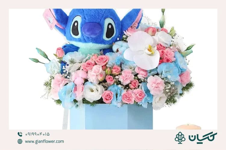 عکس گل تولد طبیعی با عروسک