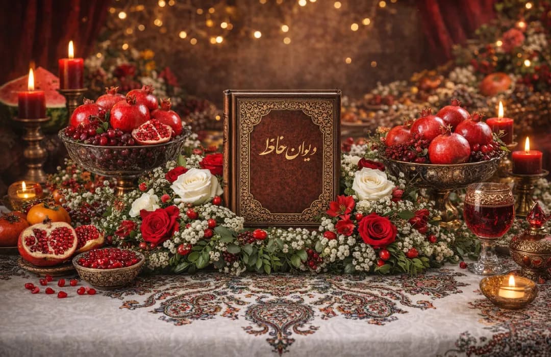 ایده گل آرایی شب یلدا (شب چله) + میوه آرایی یلدا و دیزاین میز برای عروس