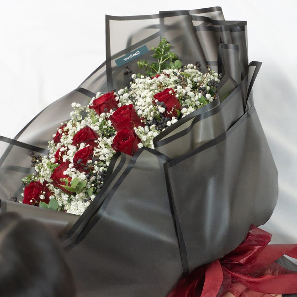 دسته گل ژیپسوفیلا و رز مدل ونوش — تصویر 3