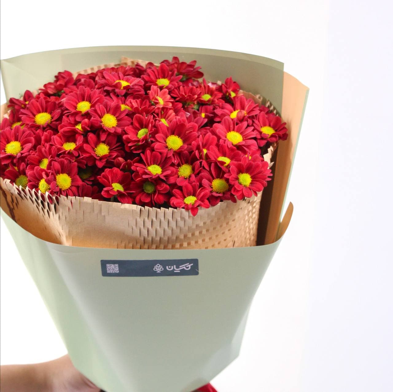 دسته گل داوودی قرمز مدل آرینا — تصویر 2